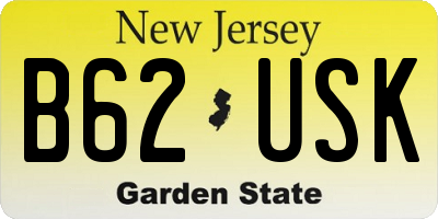 NJ license plate B62USK
