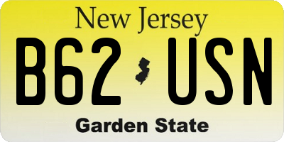 NJ license plate B62USN