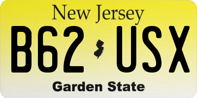 NJ license plate B62USX