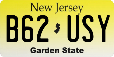 NJ license plate B62USY