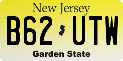 NJ license plate B62UTW