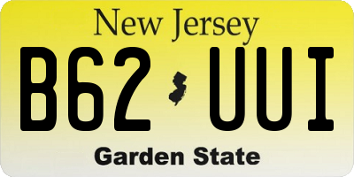 NJ license plate B62UUI