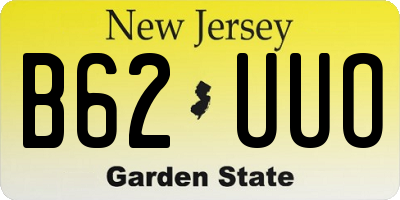 NJ license plate B62UUO