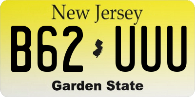 NJ license plate B62UUU