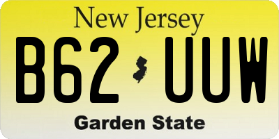 NJ license plate B62UUW