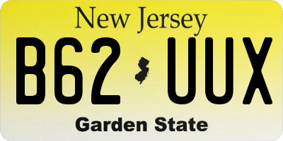 NJ license plate B62UUX