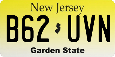 NJ license plate B62UVN