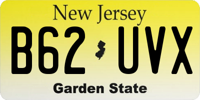 NJ license plate B62UVX