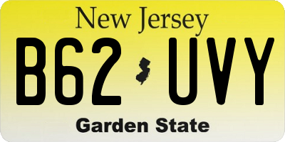 NJ license plate B62UVY