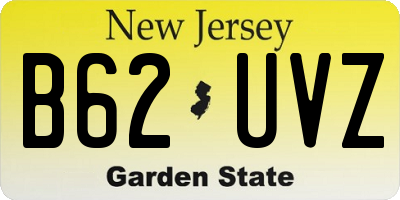 NJ license plate B62UVZ