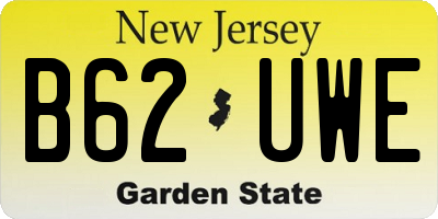 NJ license plate B62UWE