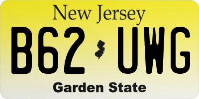 NJ license plate B62UWG
