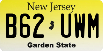 NJ license plate B62UWM