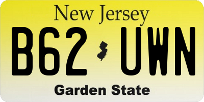 NJ license plate B62UWN