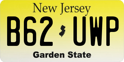 NJ license plate B62UWP