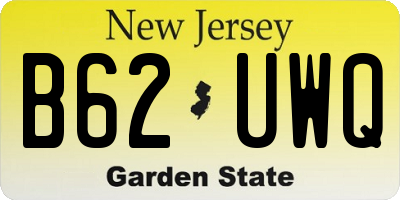 NJ license plate B62UWQ