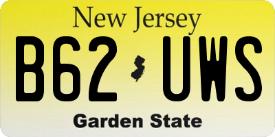 NJ license plate B62UWS