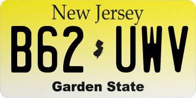 NJ license plate B62UWV
