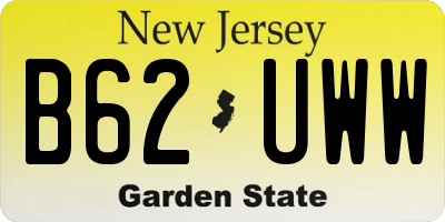 NJ license plate B62UWW