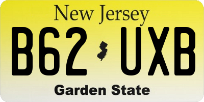 NJ license plate B62UXB