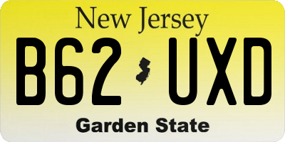 NJ license plate B62UXD