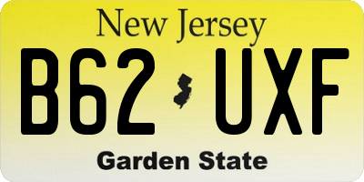 NJ license plate B62UXF