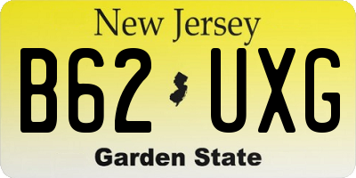 NJ license plate B62UXG