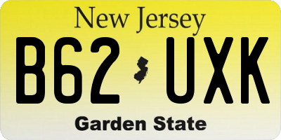 NJ license plate B62UXK