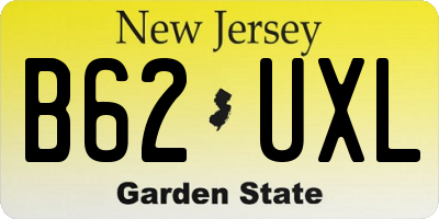 NJ license plate B62UXL