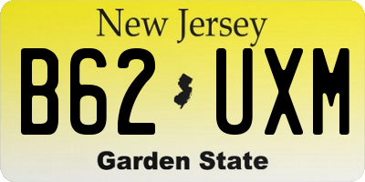 NJ license plate B62UXM