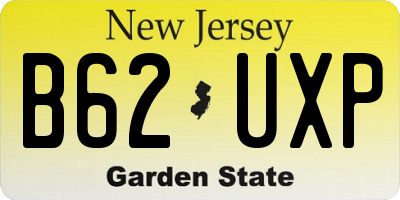 NJ license plate B62UXP