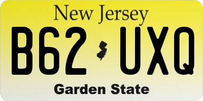 NJ license plate B62UXQ