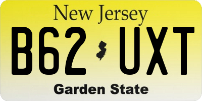 NJ license plate B62UXT