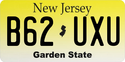 NJ license plate B62UXU