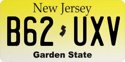 NJ license plate B62UXV