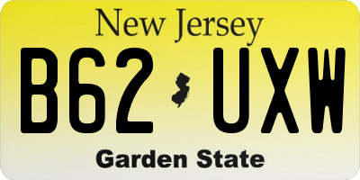 NJ license plate B62UXW