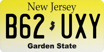 NJ license plate B62UXY