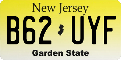 NJ license plate B62UYF