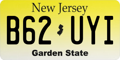 NJ license plate B62UYI