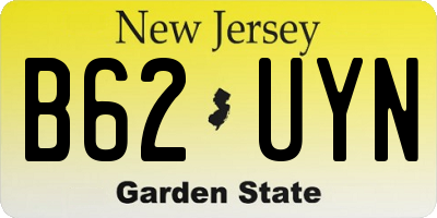 NJ license plate B62UYN