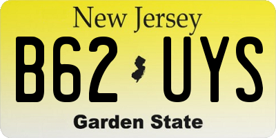 NJ license plate B62UYS
