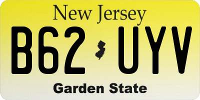 NJ license plate B62UYV