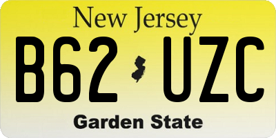 NJ license plate B62UZC