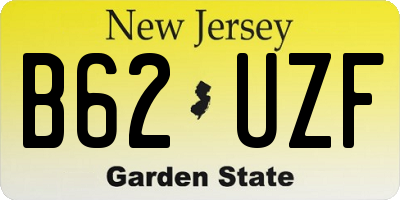 NJ license plate B62UZF