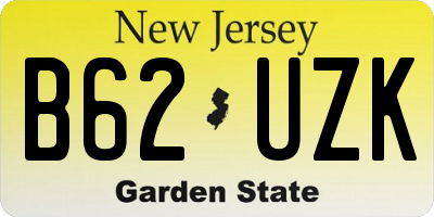 NJ license plate B62UZK