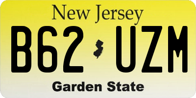 NJ license plate B62UZM