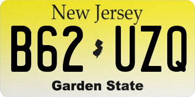 NJ license plate B62UZQ