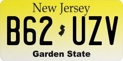 NJ license plate B62UZV
