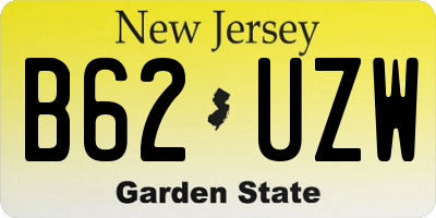 NJ license plate B62UZW