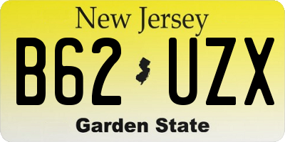 NJ license plate B62UZX